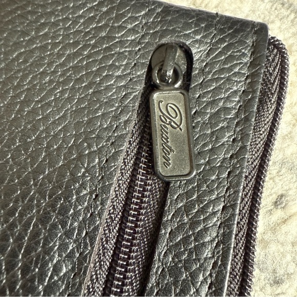 Buxton Women's Black Pebble Vegan Leather Large ID Insert Coin Case Wallet - Picture 4 of 7